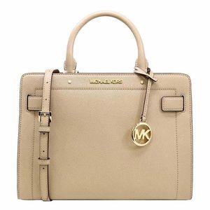 Rayne Medium Saffiano Leather Satchel Bisque NWOT Michael Kors Purse
